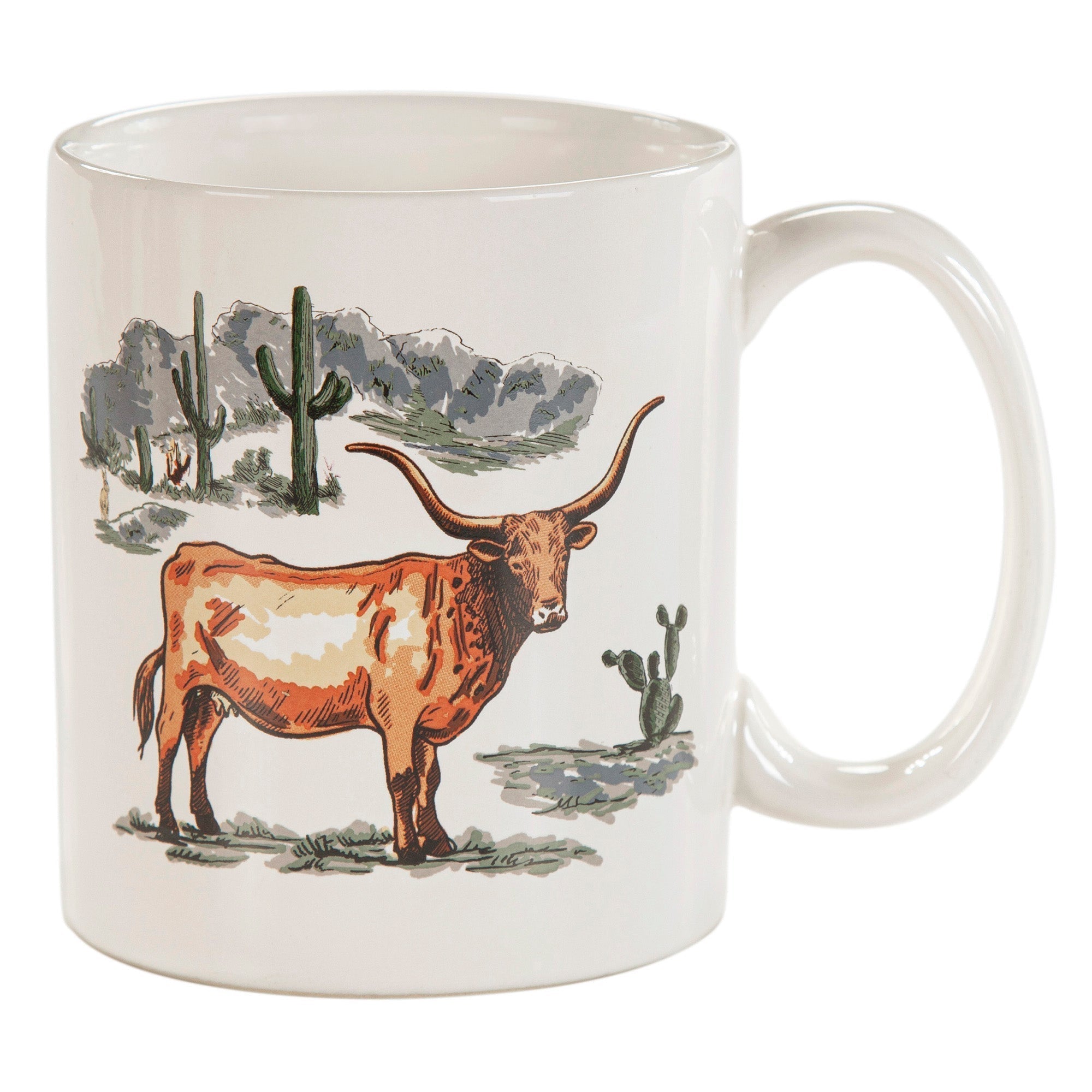 Ranch Life Longhorn Mugs Set Of 4