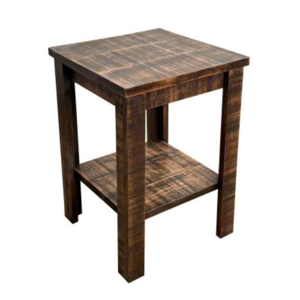 All Rough Sawn 17in. Square End Table