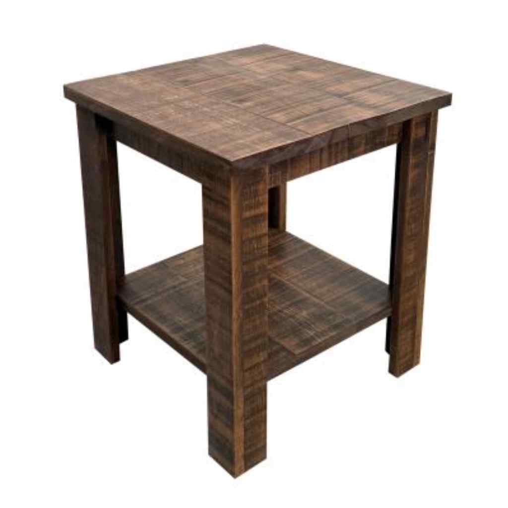All Rough Sawn 21in. Square End Table