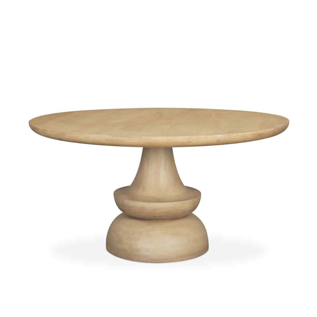 Crossman 60in Round Blonde Solid Wood & Base Dining Table