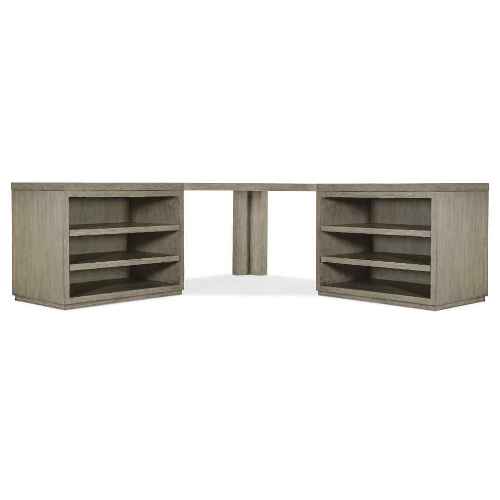 Linville Falls Corner Desk with Two Open Desk Cabinets