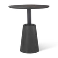 Maxwell 32in Round Black-Brown Wood W- Black Metal Pedestal Bistro Table