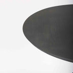 Maxwell 32in Round Black-Brown Wood W- Black Metal Pedestal Bistro Table